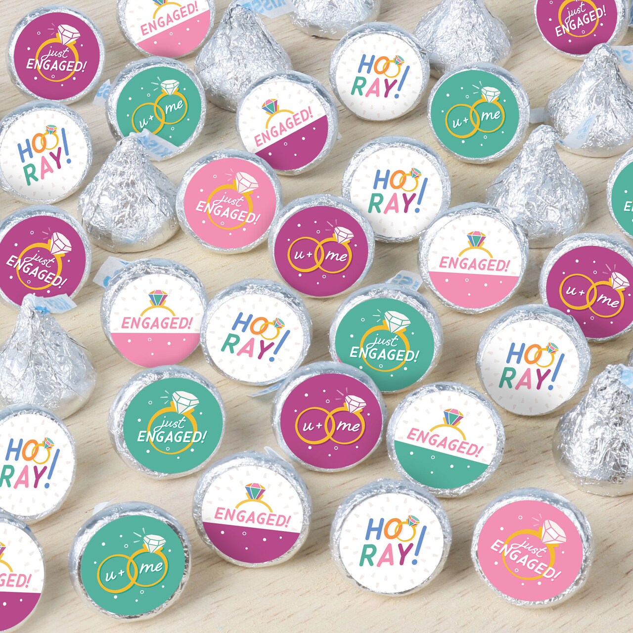 Big Dot of Happiness Just Engaged - Colorful - Engagement Party Small Round Candy Stickers - Party Favor Labels - 324 Count